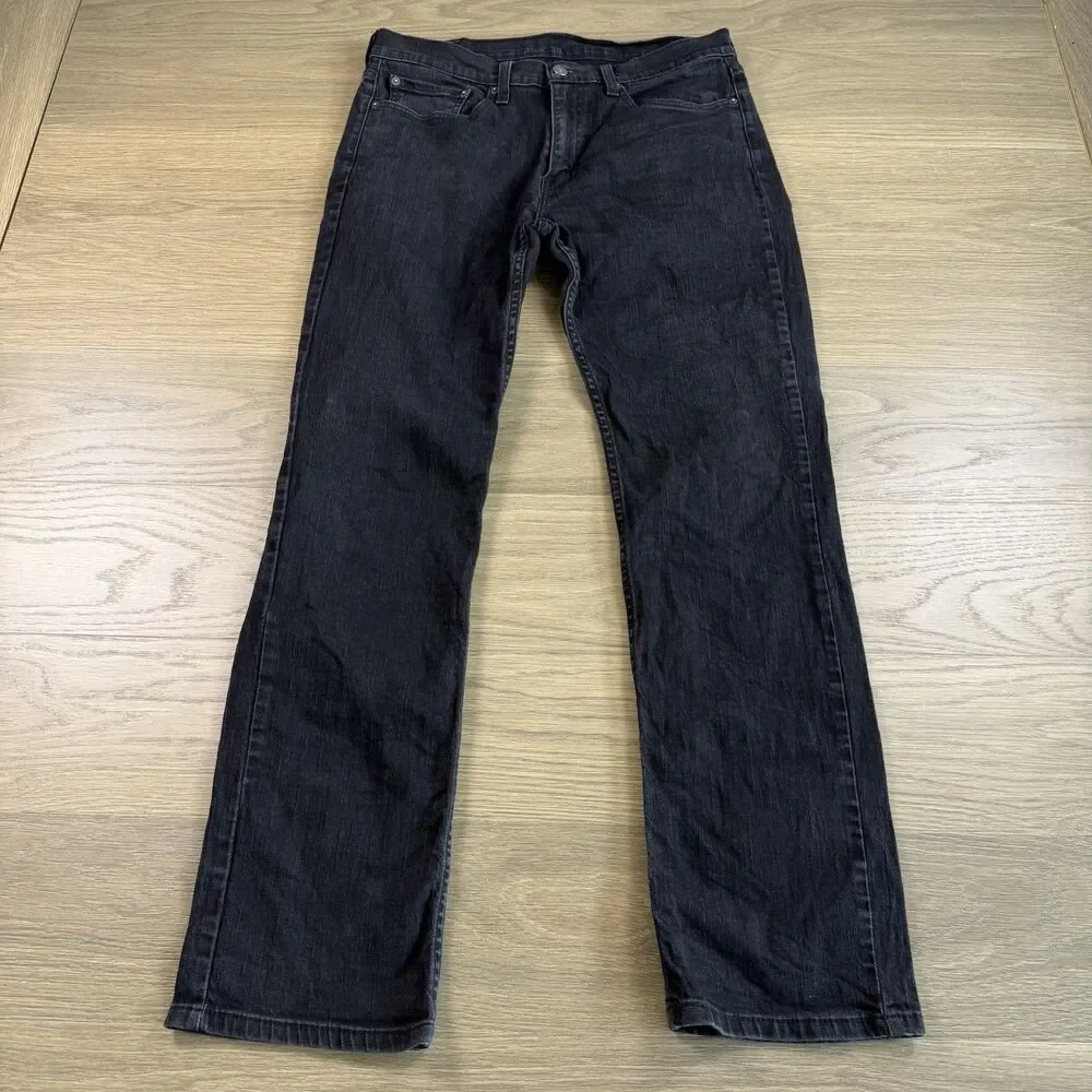 Levis 514 Jeans Men 34x34 (fits 34x32) Straight Fit Work Casual Black Cotton